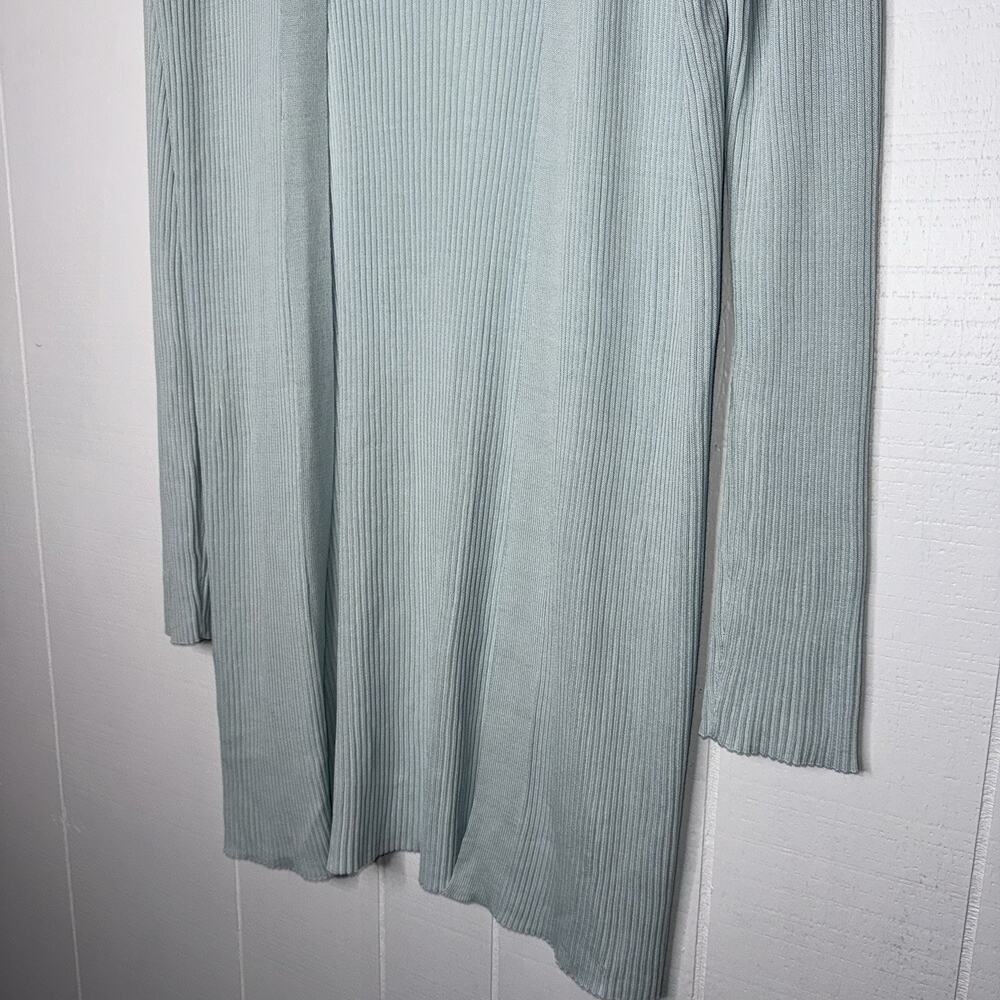 Eileen Fisher Women’s 100% Lyocell Ribbed Long Cardigan Open Front Light Blue XL - Picture 4 of 6